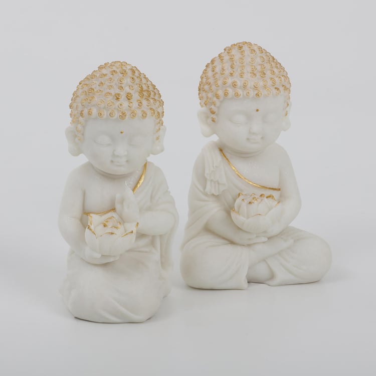 Noor Set of 2 Polyresin Buddha Figurines