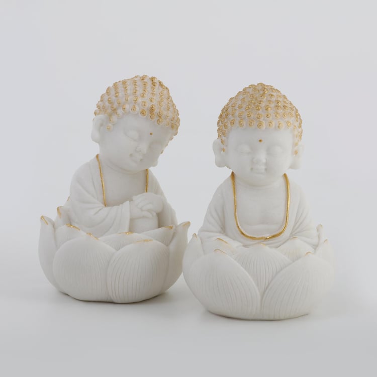 Noor Set of 2 Polyresin Buddha Figurines