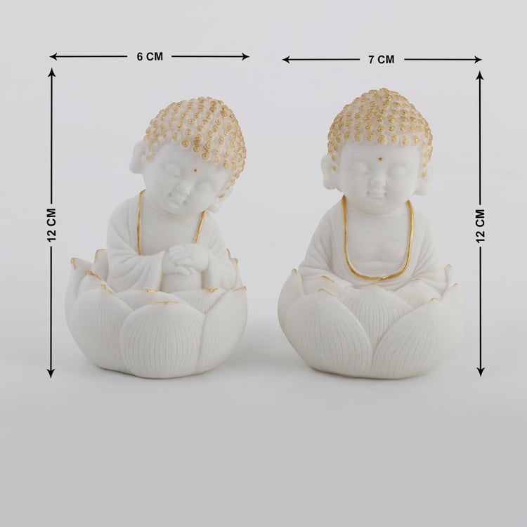 Noor Set of 2 Polyresin Buddha Figurines