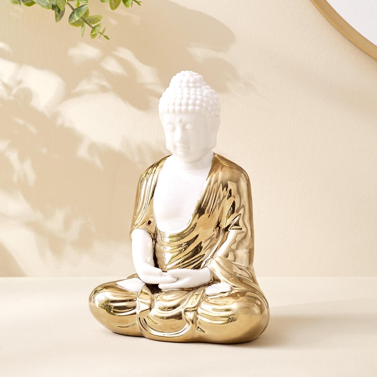 Noor Ceramic Meditating Buddha Figurine