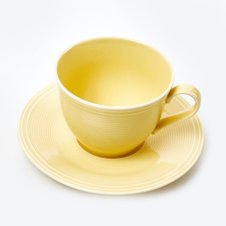 Colour Refresh Porcelain Striped Cup and Saucer - 220ml