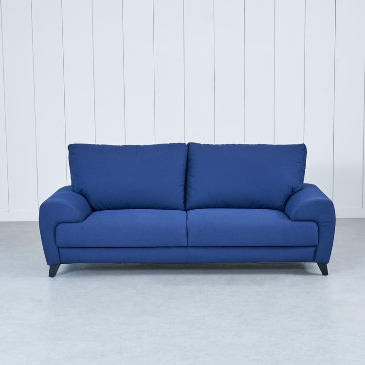 Ocean Fabric 3-Seater Sofa with Cushions - Blue