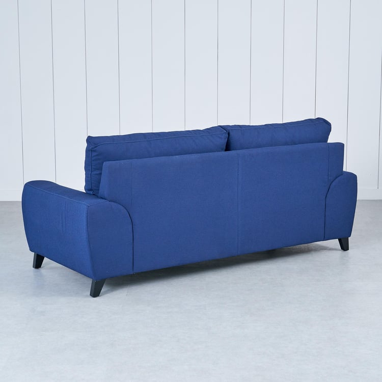 Ocean Fabric 3-Seater Sofa with Cushions - Blue