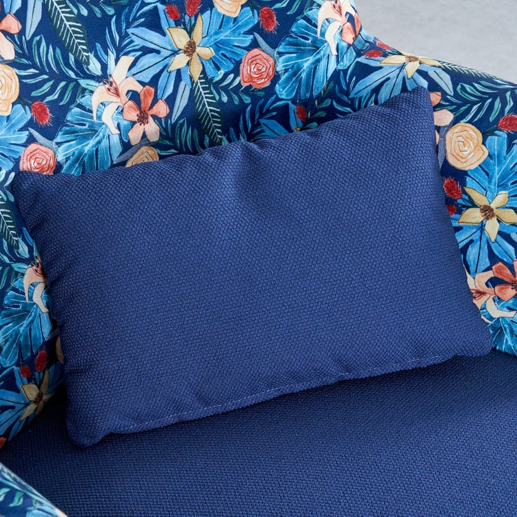 Ocean Fabric Printed Accent Chair - Blue