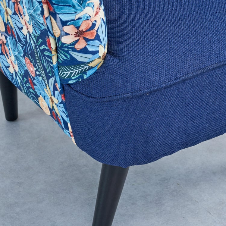 Ocean Fabric Printed Accent Chair - Blue