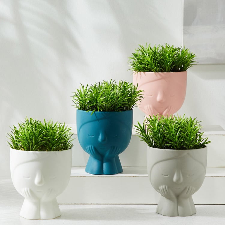 Spinel Decor Artificial Plant in Face Pot