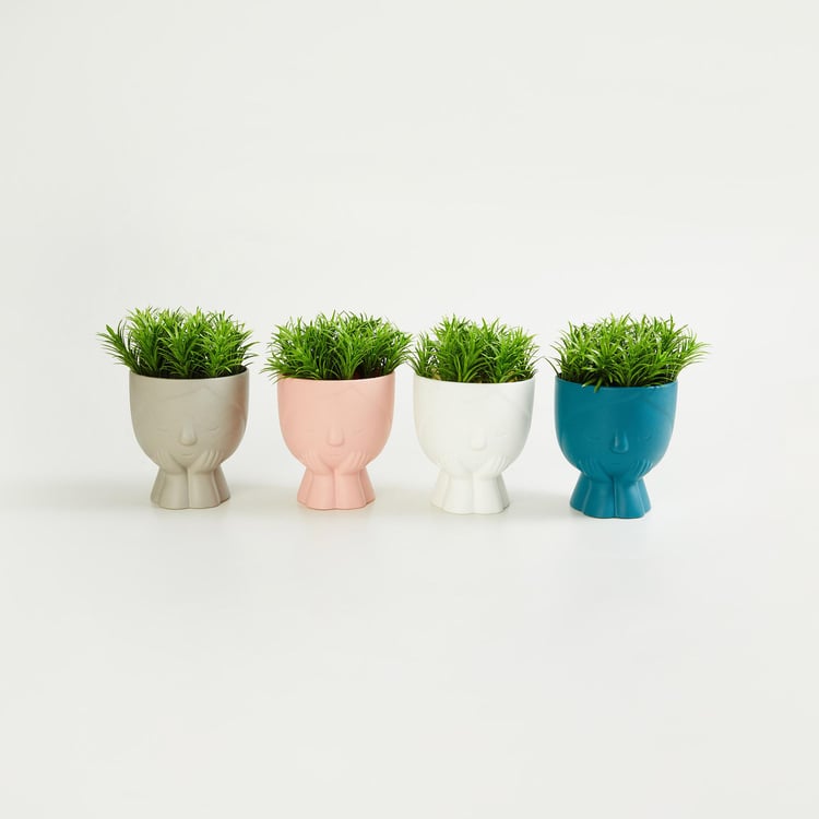 Spinel Decor Artificial Plant in Face Pot