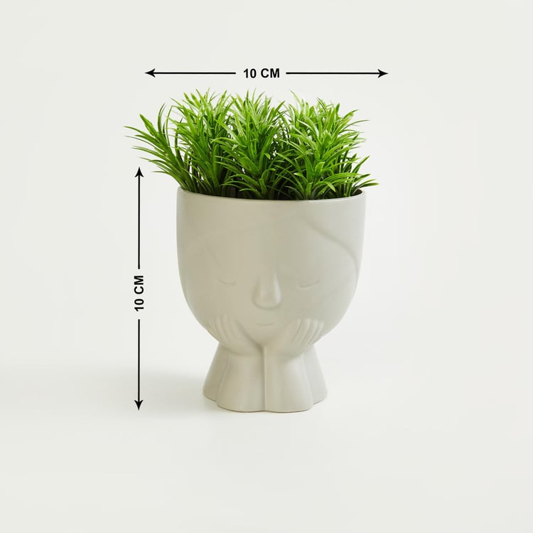 Spinel Decor Artificial Plant in Face Pot