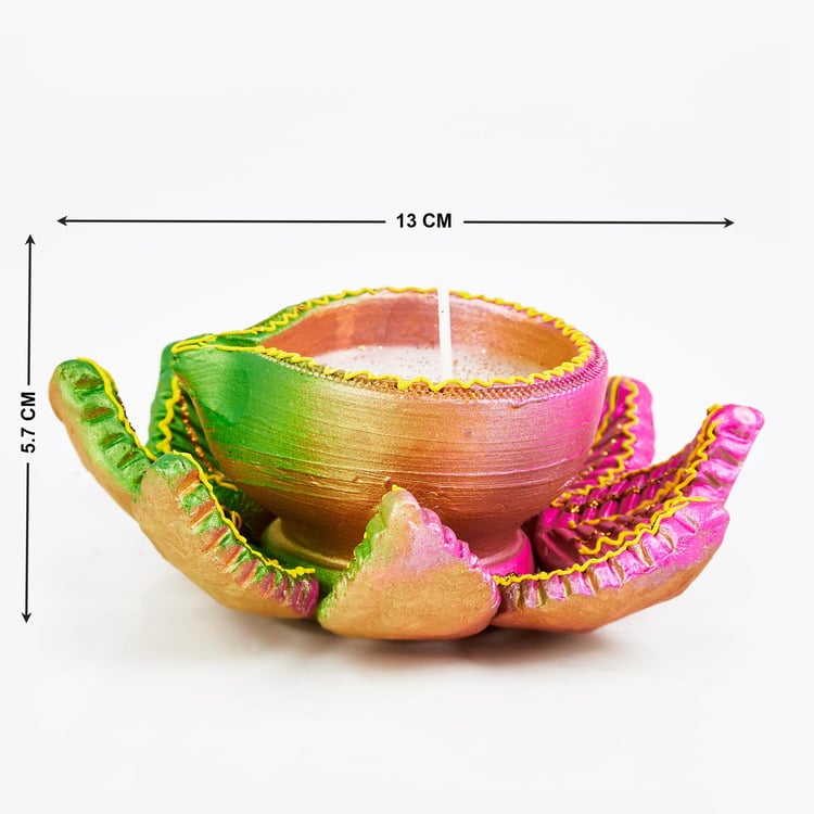 Corsica Fest Terracotta Lotus Diya Candle