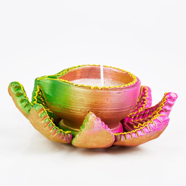 Corsica Fest Terracotta Lotus Diya Candle