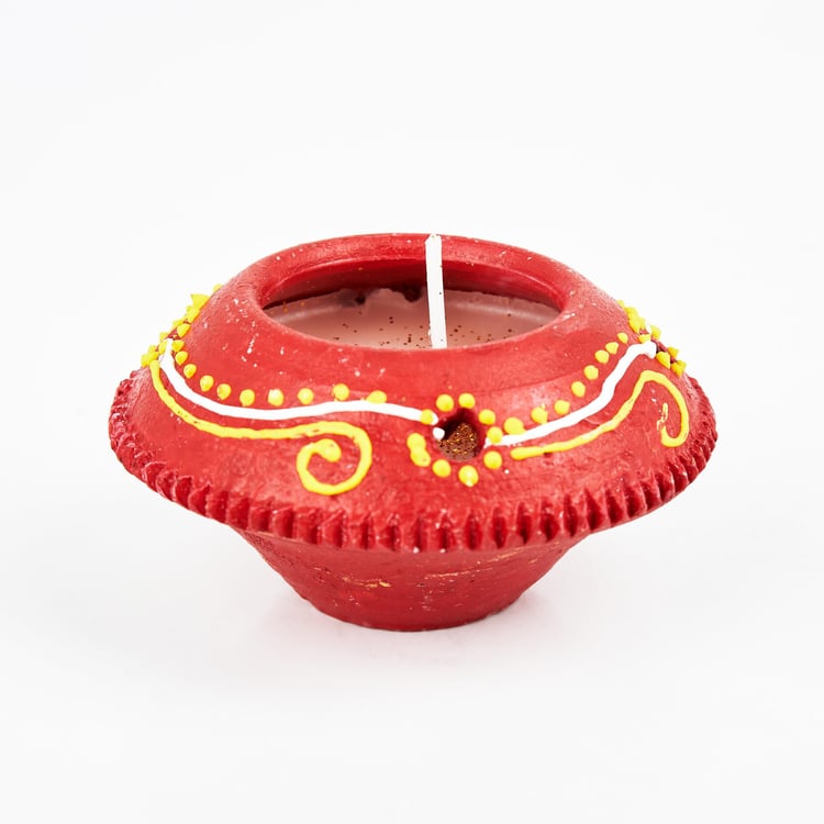 Corsica Fest Set of 4 Terracotta Matki Diya Candles