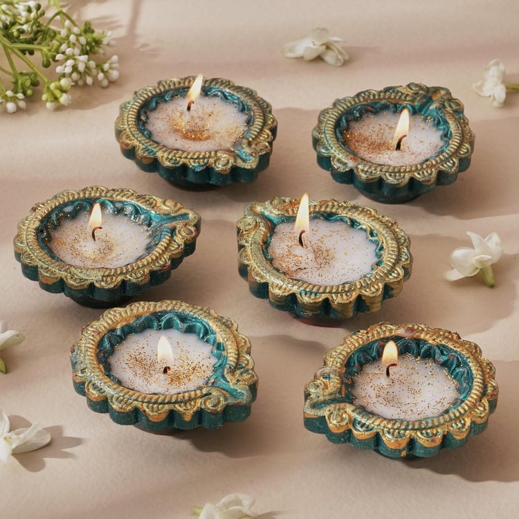 Corsica Fest Set of 6 Terracotta Diya Candles