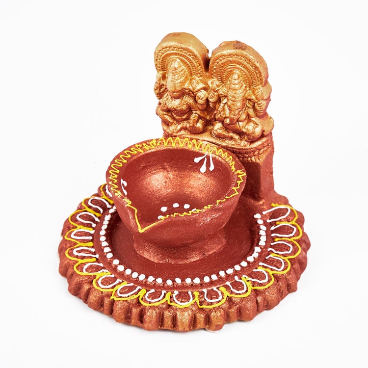 Corsica Fest Terracotta Laxmi Ganesha Diya