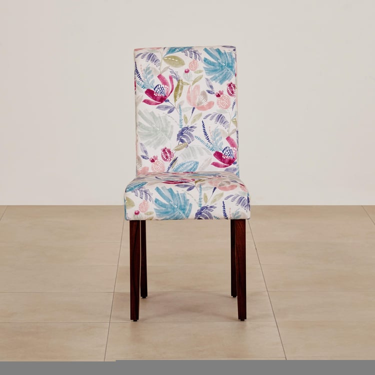 Nirvana Indus Set of 2 Velvet Dining Chairs - White and Dark Brown