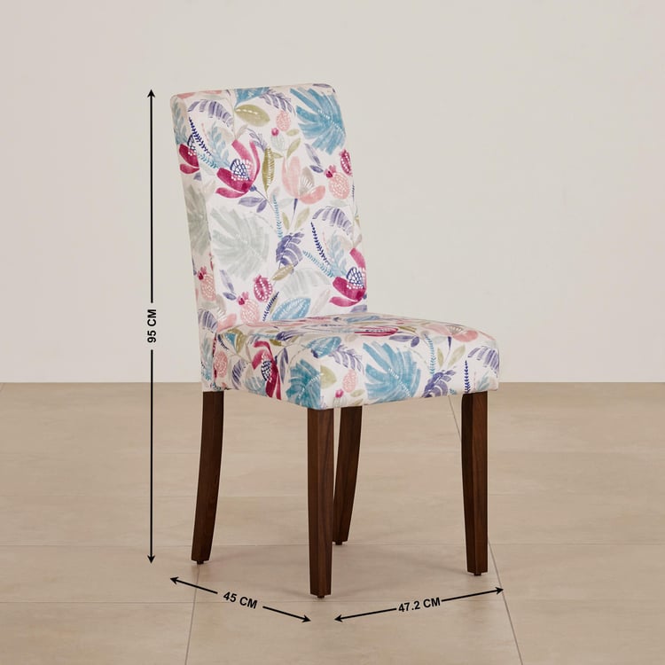 Nirvana Indus Set of 2 Velvet Dining Chairs - White and Dark Brown