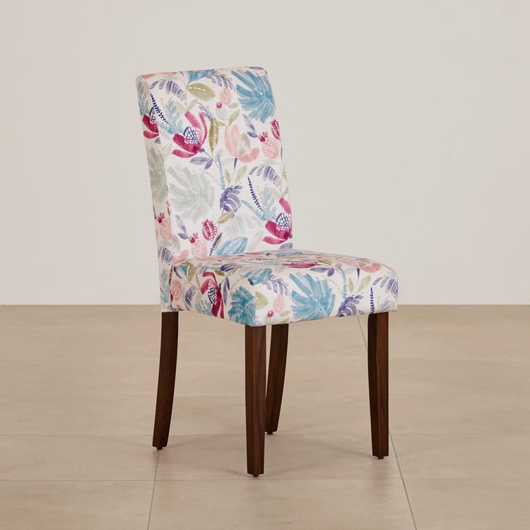 Nirvana Indus Set of 2 Velvet Dining Chairs - White and Dark Brown