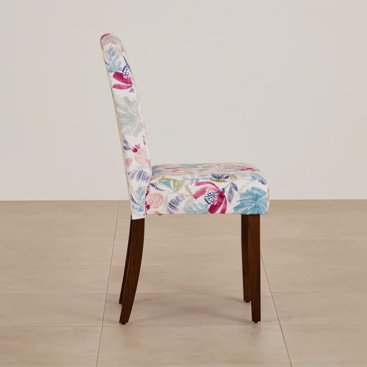Nirvana Indus Set of 2 Velvet Dining Chairs - White and Dark Brown