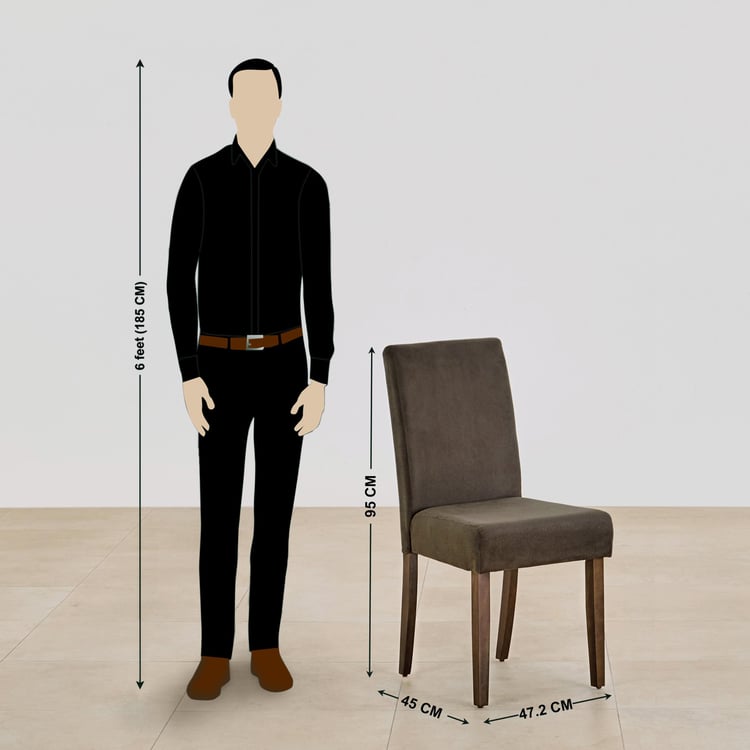 Nirvana Sheesham Wood 6-Seater Dining Set with Indus Chairs - Brown