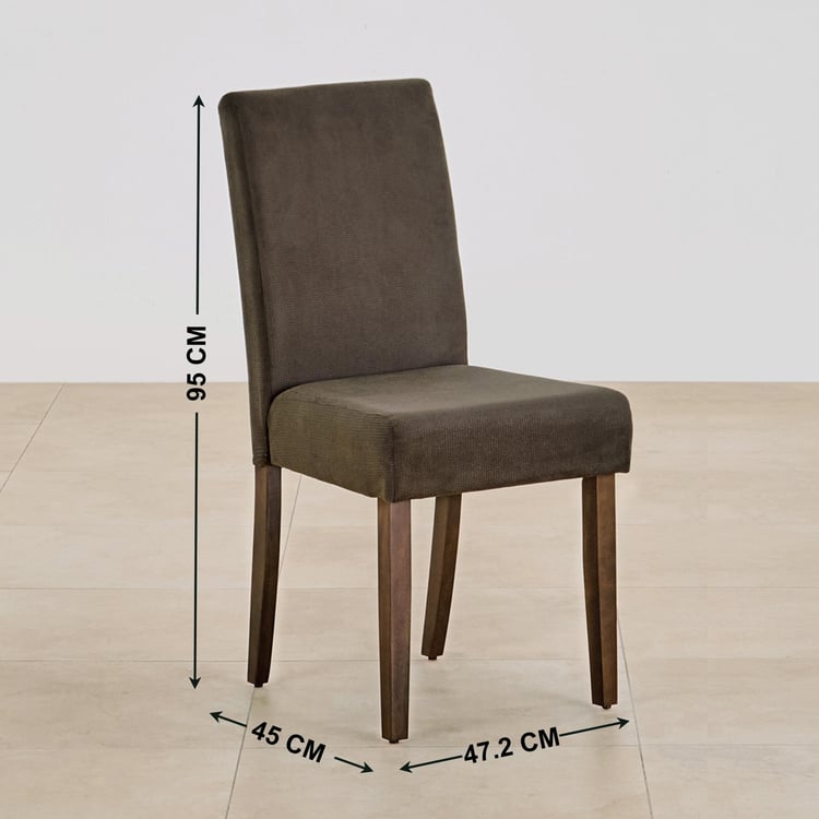 Nirvana Sheesham Wood 6-Seater Dining Set with Indus Chairs - Brown