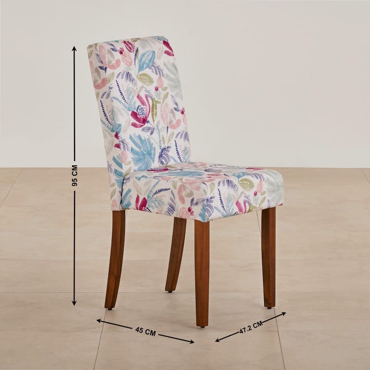 Nirvana Atharva Sheesham Wood 6-Seater Dining Set with Indus Chairs - Brown and Beige