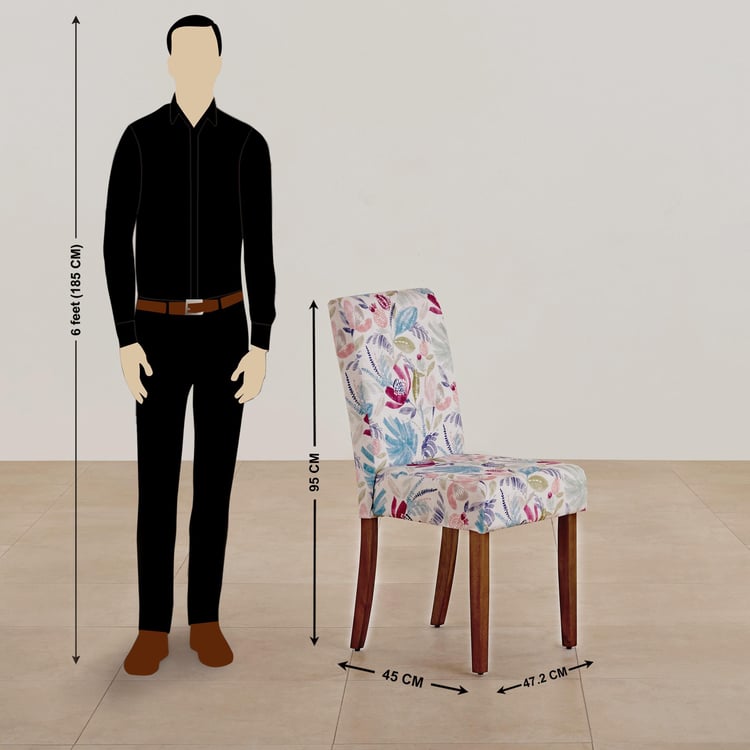 Nirvana Atharva Sheesham Wood 6-Seater Dining Set with Indus Chairs - Brown and Beige