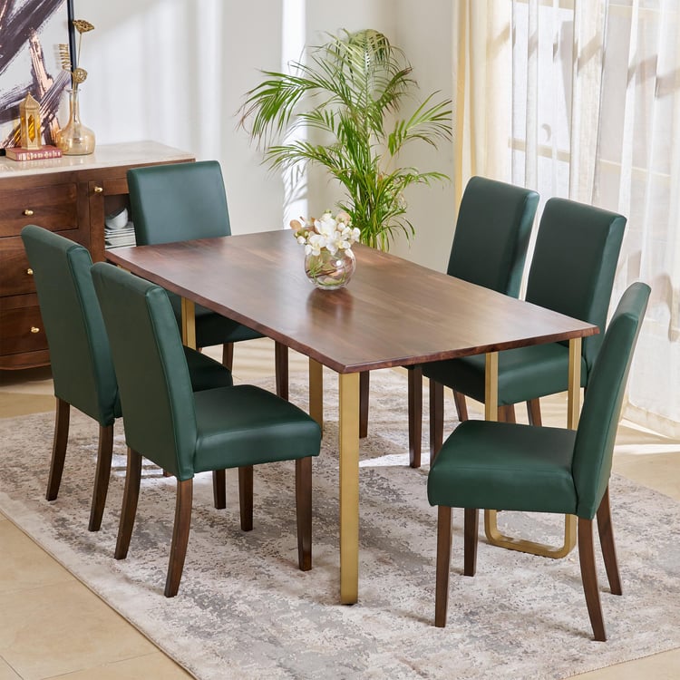 Buy Nirvana Atharva Sheesham Wood 6-Seater Dining Set with Indus Chairs ...