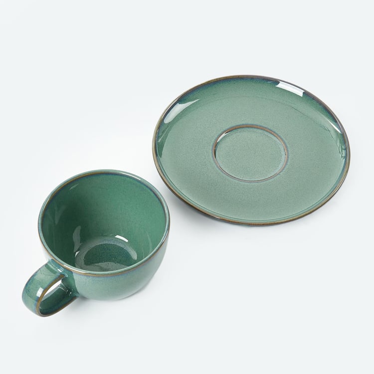 Capiz Verde Porcelain Cup and Saucer - 180ml