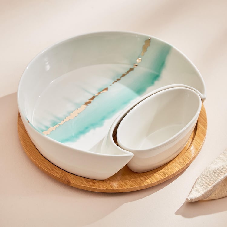 Showstopper Porcelain Chip and Dip Set with Tray