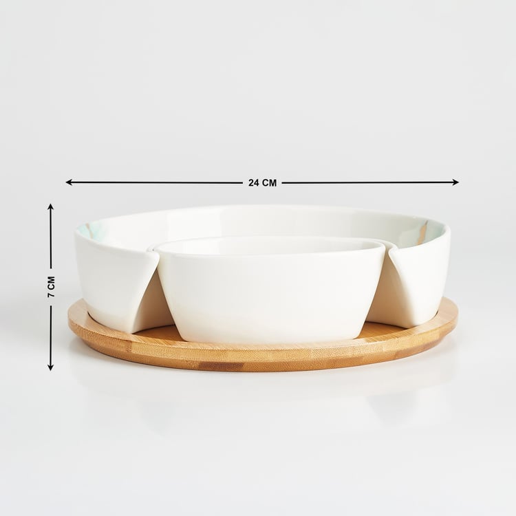 Showstopper Porcelain Chip and Dip Set with Tray