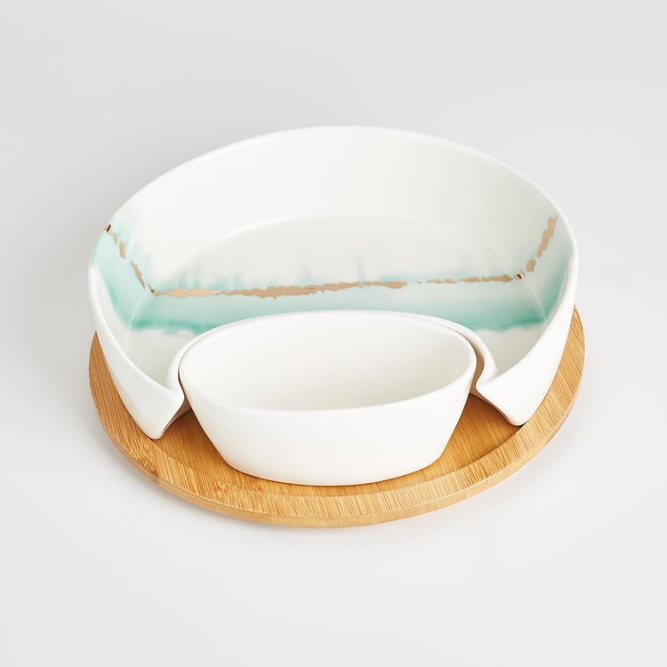 Showstopper Porcelain Chip and Dip Set with Tray