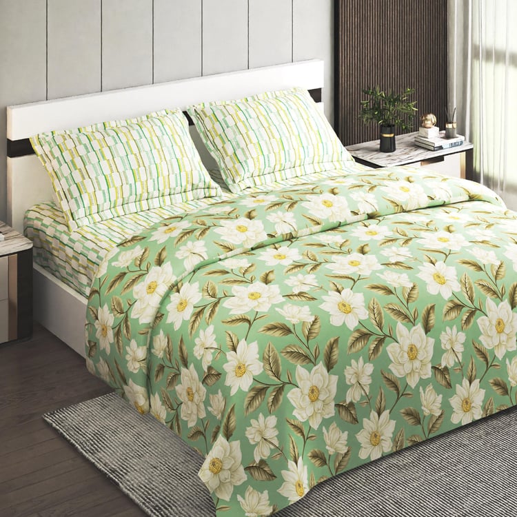 Marlin Cotton 4Pcs Printed Double Bed-In-A-Bag Set