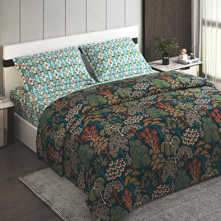 Marlin Cotton 4Pcs Printed Double Bed-In-A-Bag Set