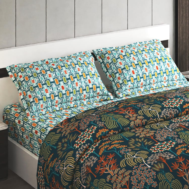 Marlin Cotton 4Pcs Printed Double Bed-In-A-Bag Set