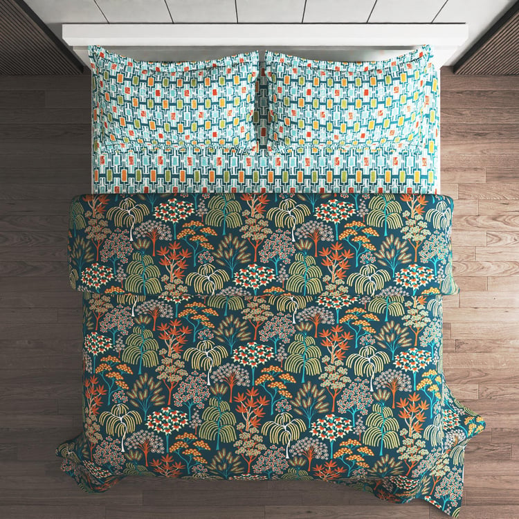 Marlin Cotton 4Pcs Printed Double Bed-In-A-Bag Set