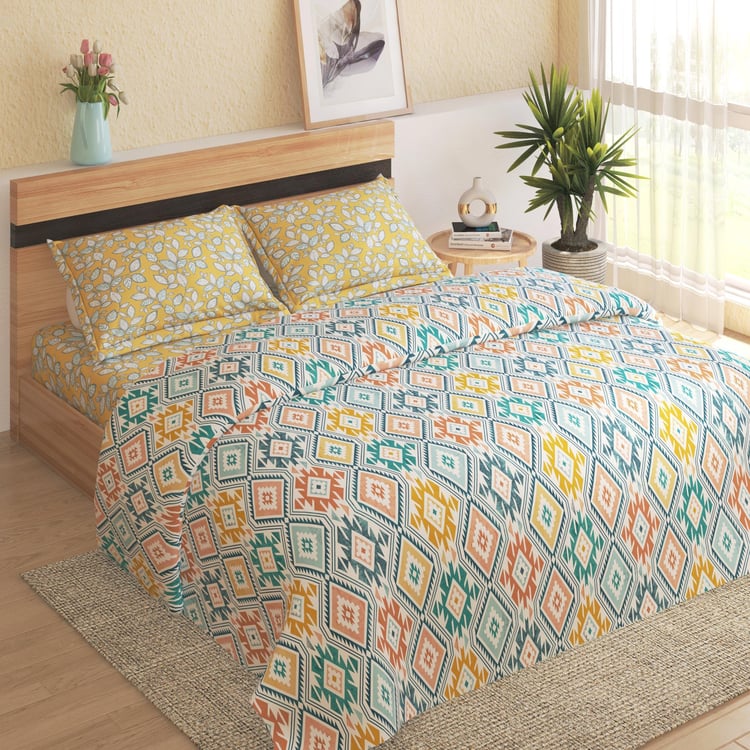 Marlin Cotton 4Pcs Printed Double Bed-In-A-Bag Set