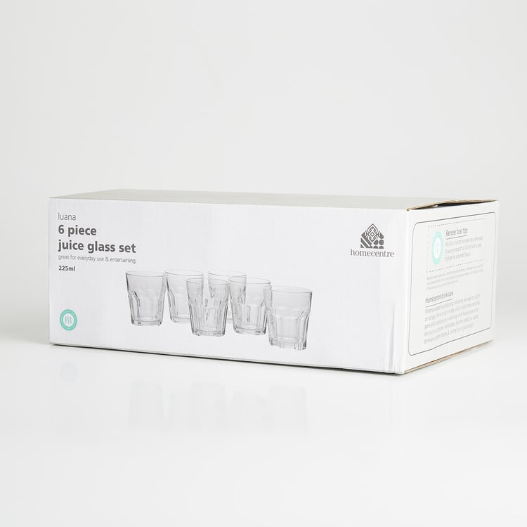 Luana Set of 6 Juice Glasses - 225ml