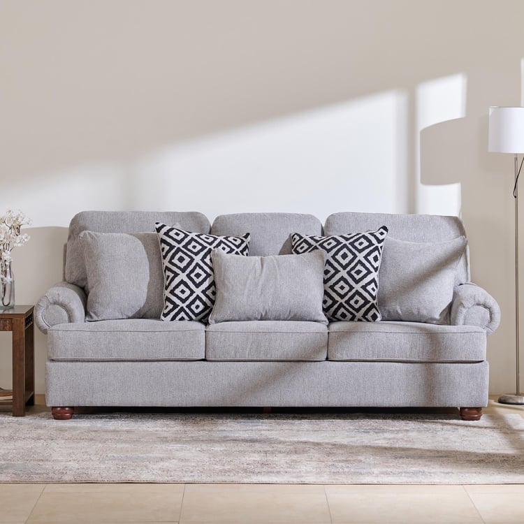 Helios Alvina Fabric 3-Seater Sofa - Grey