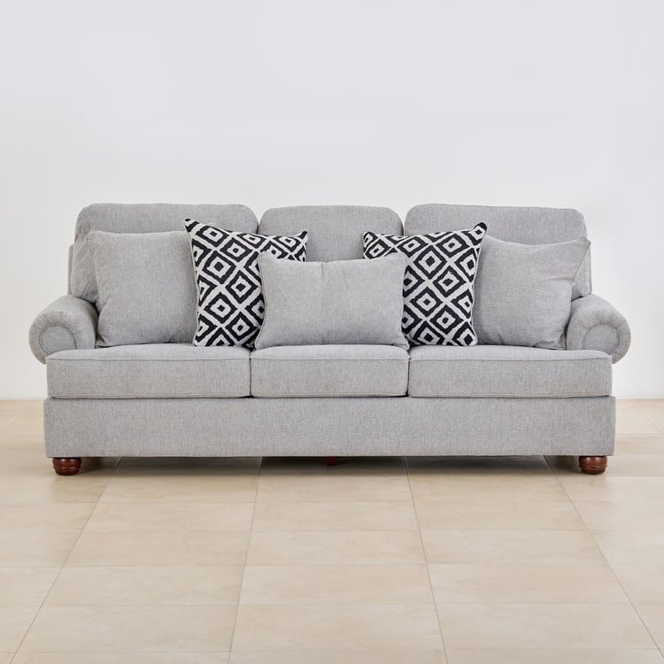 Helios Alvina Fabric 3-Seater Sofa - Grey