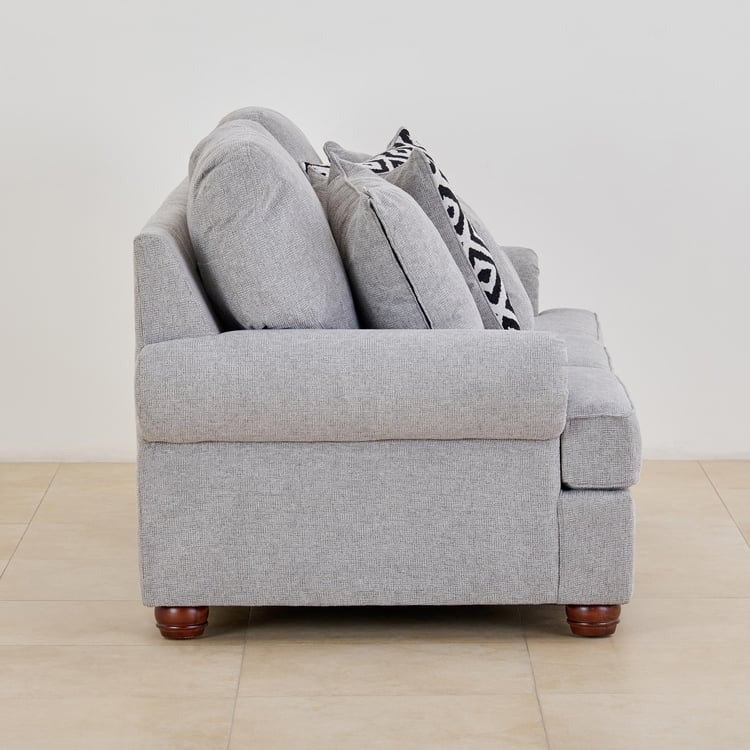 Helios Alvina Fabric 3-Seater Sofa - Grey