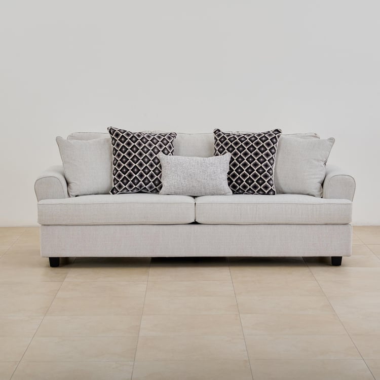 Helios Clarisse Fabric 3-Seater Sofa - Grey