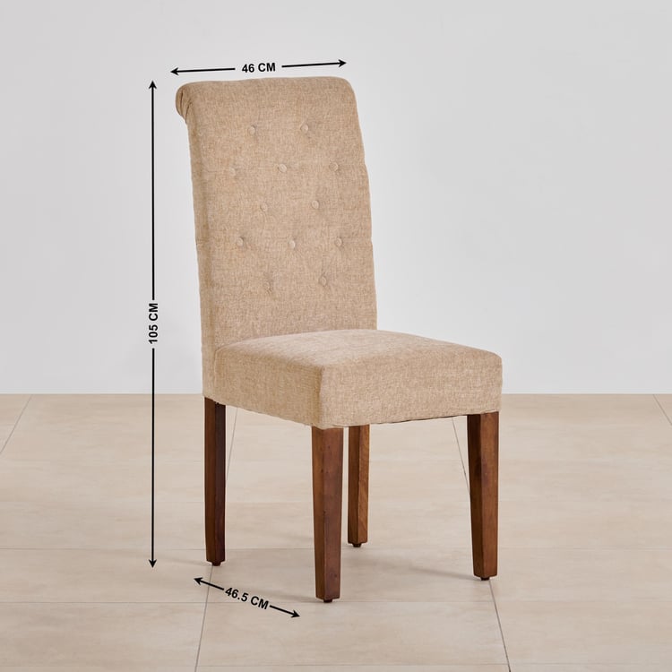 (Refurbished) Mourya Set of Fabric 2 Dining Chairs - Beige