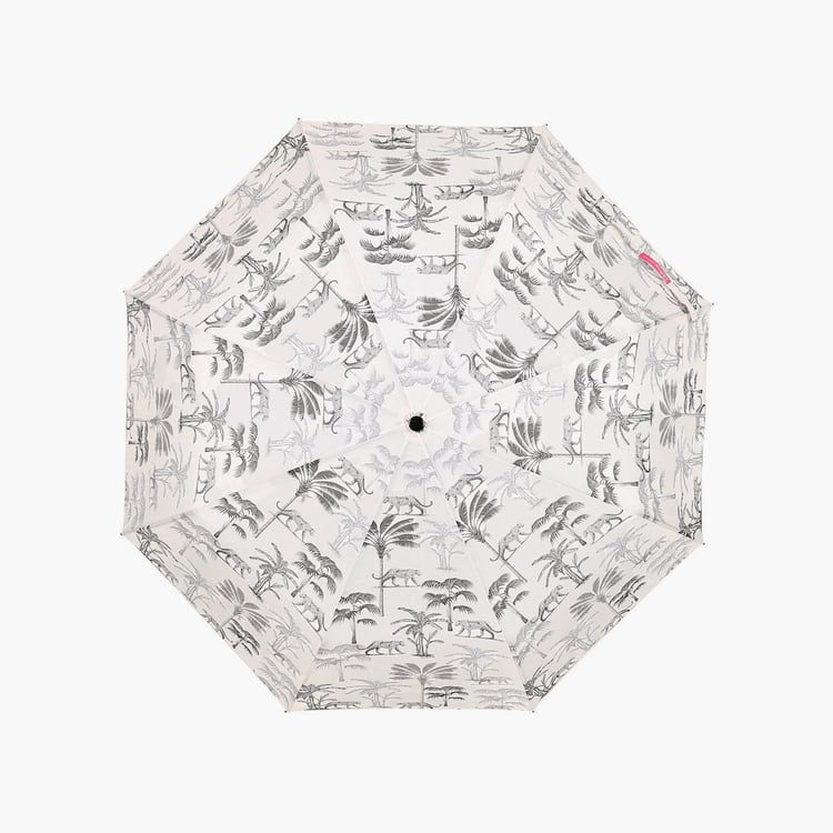 INDIA CIRCUS Grayscale Safari Printed Three-Fold Umbrella