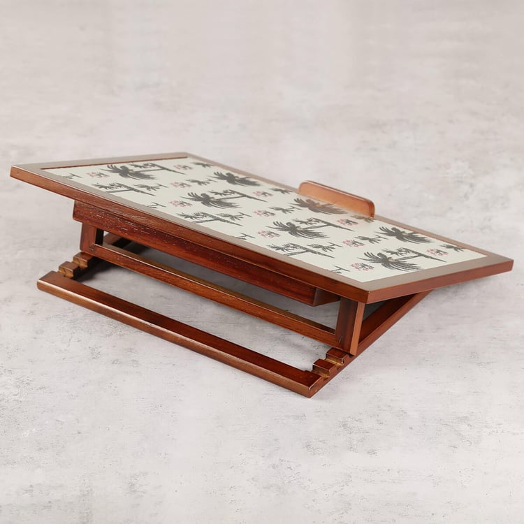 INDIA CIRCUS Chevron Palms Wooden Laptop Table
