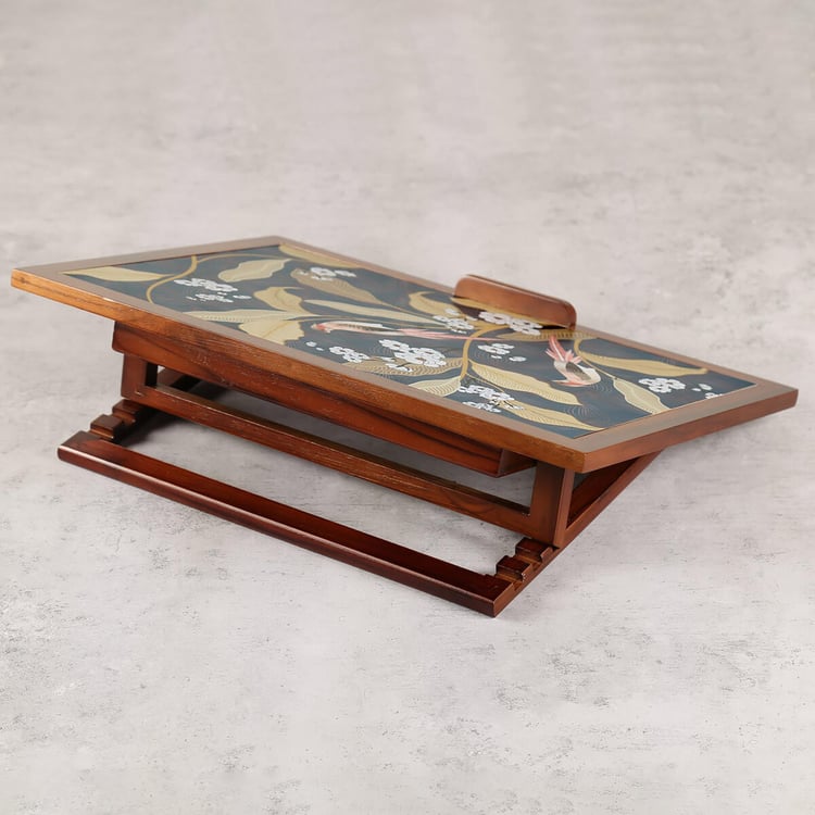 INDIA CIRCUS Bird Land Paradise Foldable Laptop Table - Brown