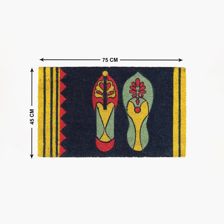 INDIA CIRCUS Technicolour Jootis Coir Printed Doormat - 45x75cm