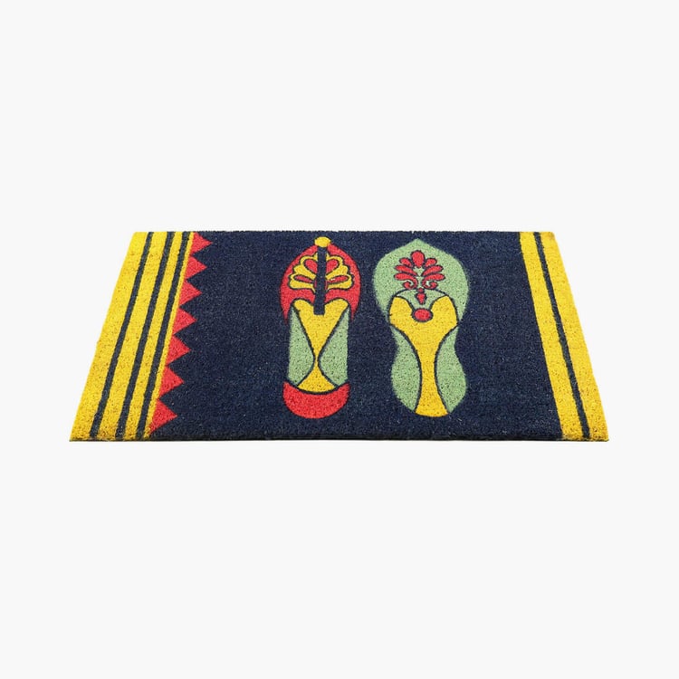 INDIA CIRCUS Technicolour Jootis Coir Printed Doormat - 45x75cm