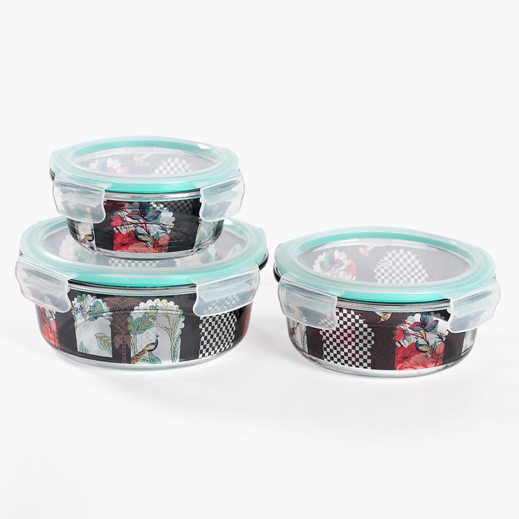 INDIA CIRCUS Signature Windows Set of 3 Glass Containers