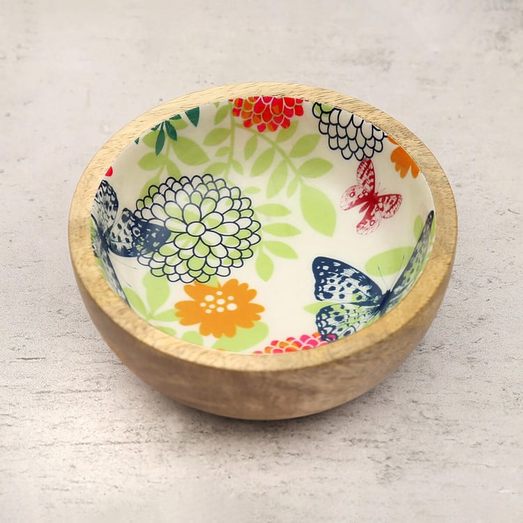 INDIA CIRCUS Monarch's Cadence Set of 2 Mango Wood Snack Bowls - 250ml