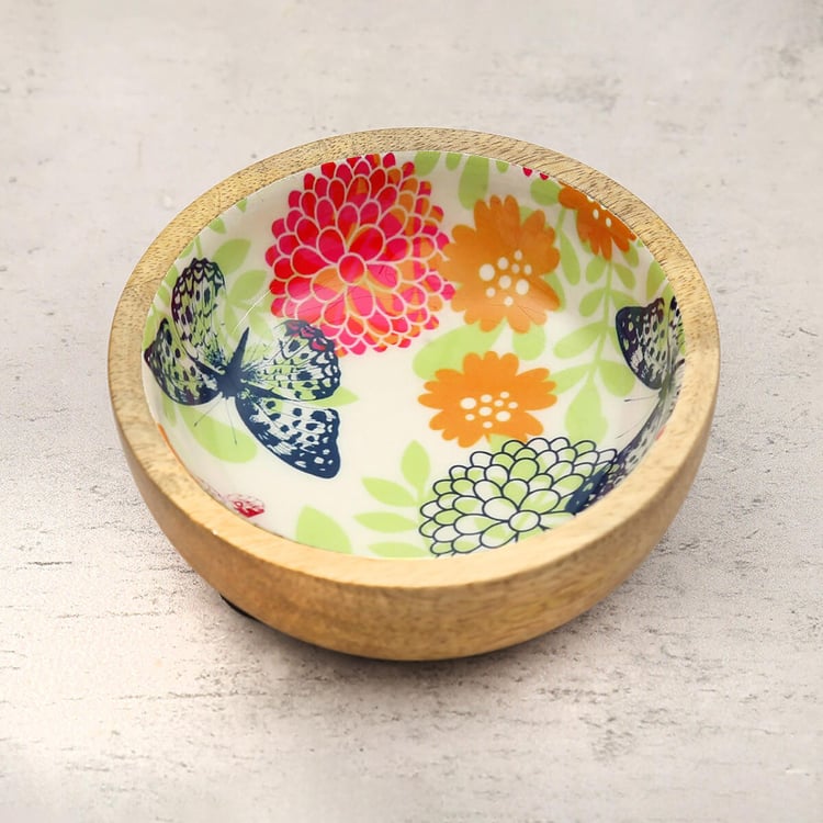 INDIA CIRCUS Monarch's Cadence Set of 2 Mango Wood Snack Bowls - 250ml