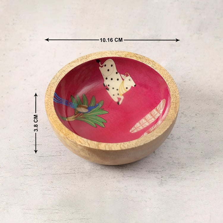 INDIA CIRCUS Biome Mystique Set of 2 Mango Wood Snack Bowls - 250ml